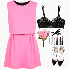 粉色甜美少女装简搭