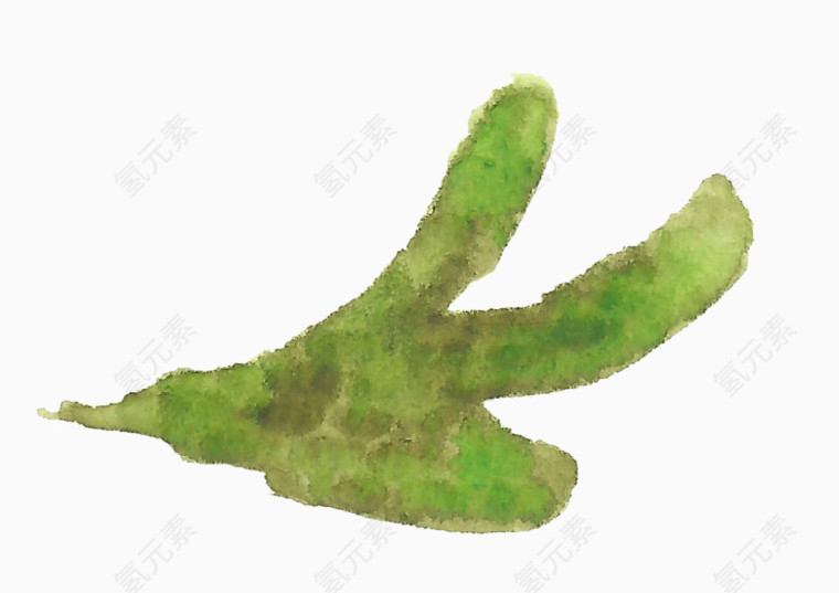 手绘水彩淡雅绿色叶子