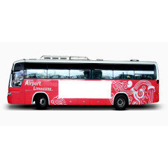 城市创建红色大巴车