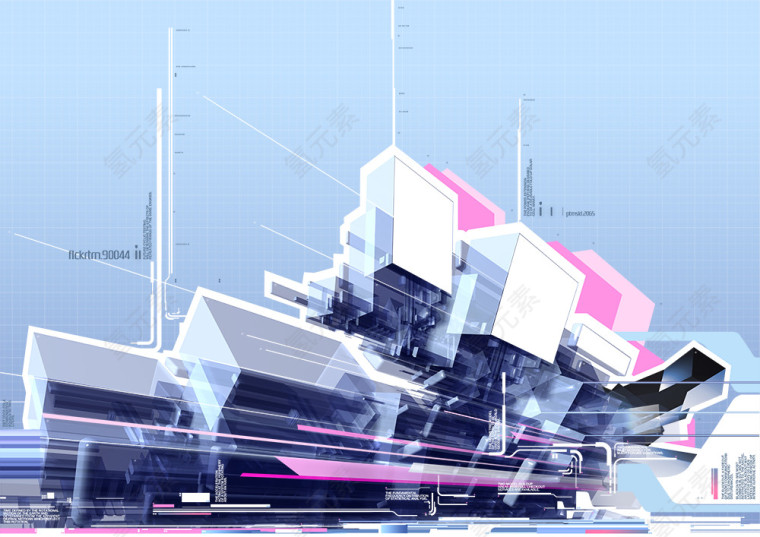 科技未来时尚的光束背景图