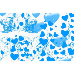 蓝色爱心底纹