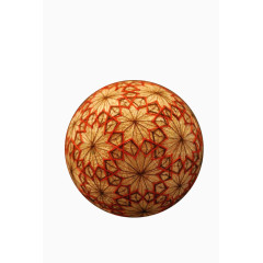 红黄两色编线手鞠球矢量