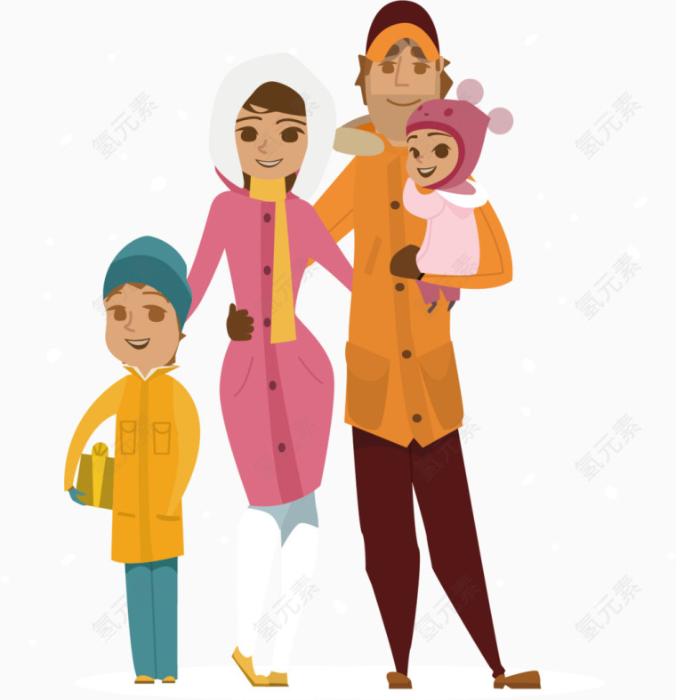 孩子大人父母幸福海报元素