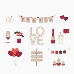 矢量结婚派对元素