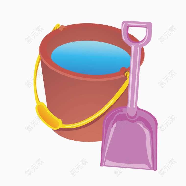 矢量水桶铲子