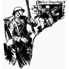 矢量拿着枪的军人