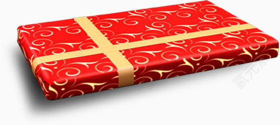 红色带纹理礼盒
