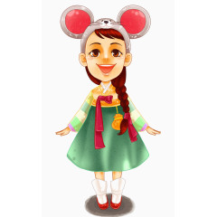 朝鲜半岛传统服饰插画