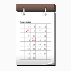 矢量卡通日历表挂历