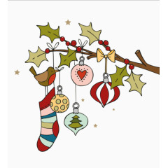 手绘圣诞素材礼物