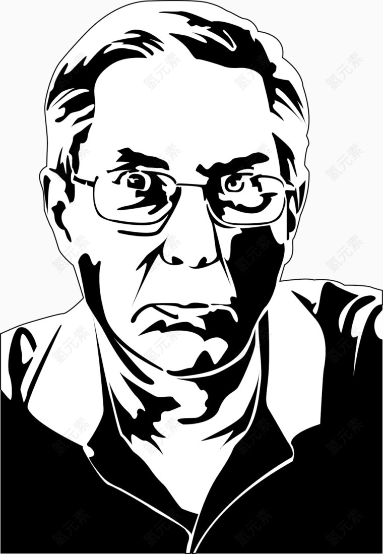 矢量黑白人物