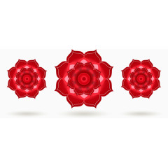 矢量手绘红色花朵