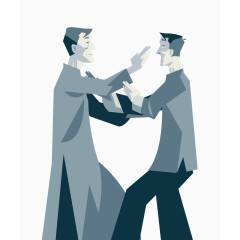 卡通人物太极拳过招矢量剪贴画