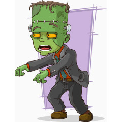 前扑的西装男卡通人物矢量