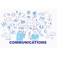 卡通小清新交流英文字素材