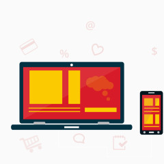 矢量笔记本电脑手机购物