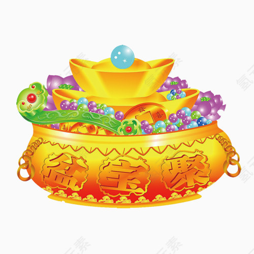 黄金聚宝盆素材