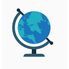 矢量蓝色立体旋转地球仪