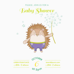 精美卡通刺猬图案设计矢量素材