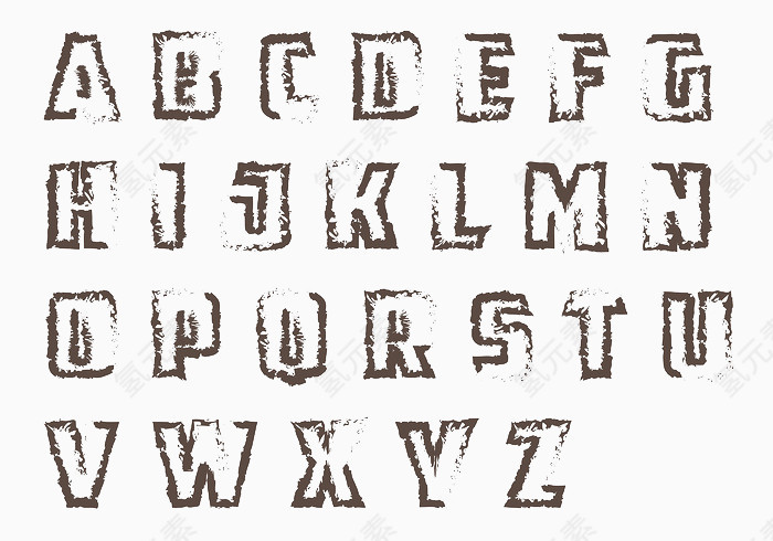 铅笔书写风格英文字母