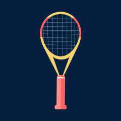矢量扁平化网球拍羽毛球拍