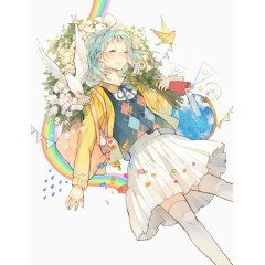 卡通手绘梦幻小女孩