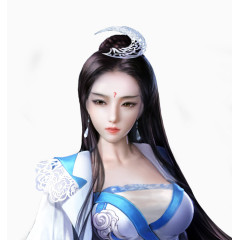 白蓝衣服性感女子