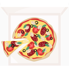 外卖盒装披萨矢量素材