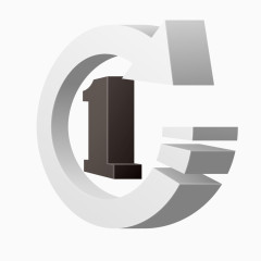 灰色立体圆形数字