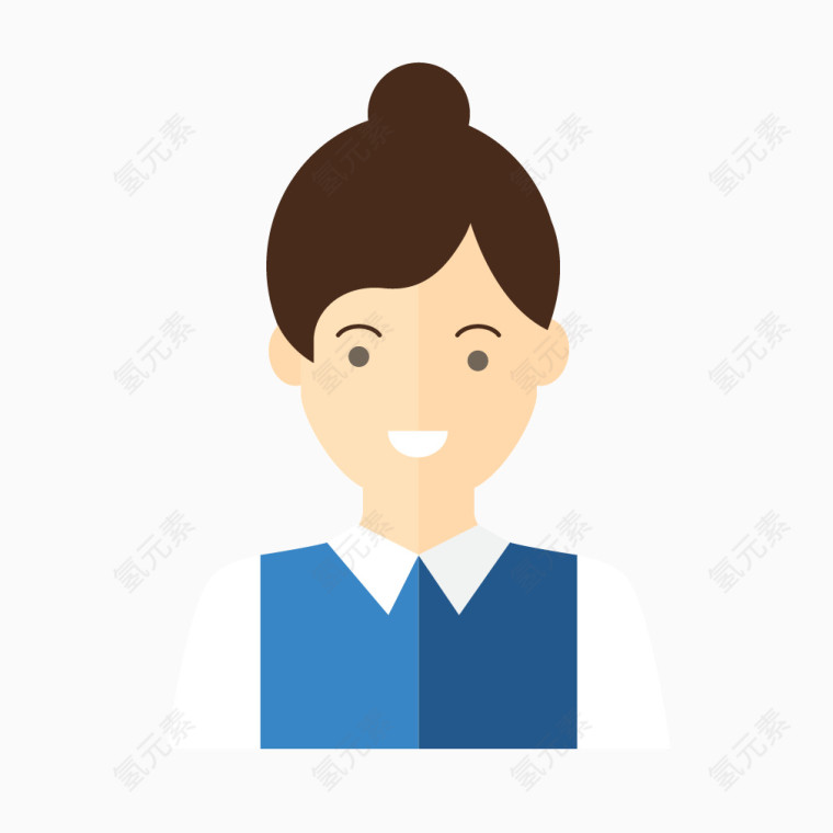 扁平人物蓝色女士客服
