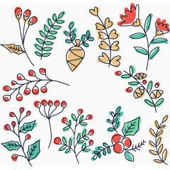 手绘冬天的小花