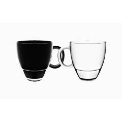 黑白玻璃茶杯