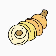 矢量手绘黄色海螺素材