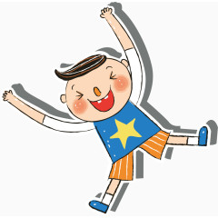 卡通欢乐小男孩