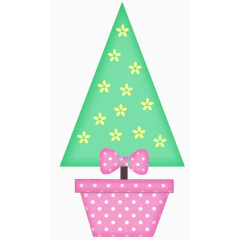 卡通手绘植物花盆