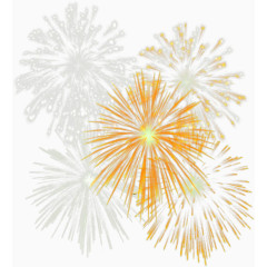 橙色清新烟花效果元素