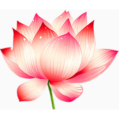 红色手绘荷花灯