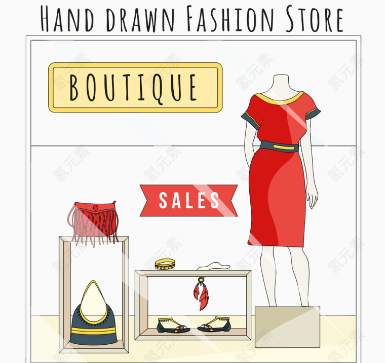 商场里的橱窗摆放