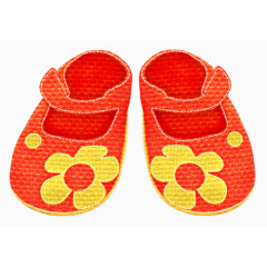 喜庆红色小花鞋鞋子