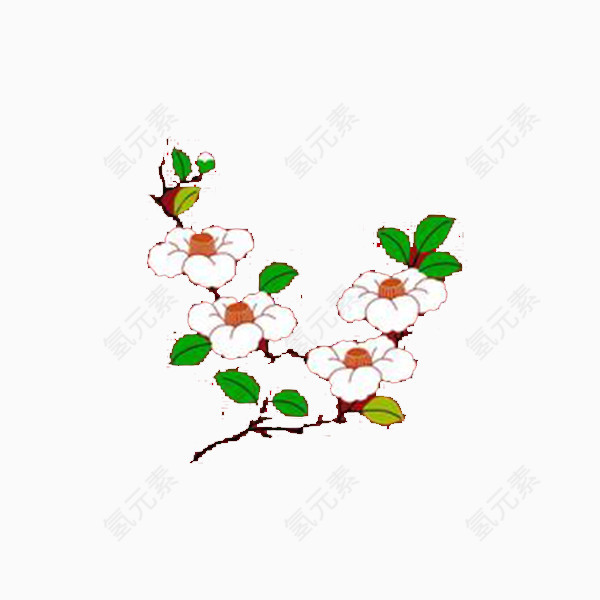 日式茶花花纹