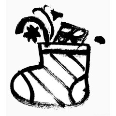 圣诞袜子黑白图