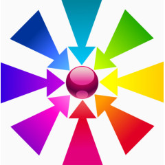 不规则彩色箭头