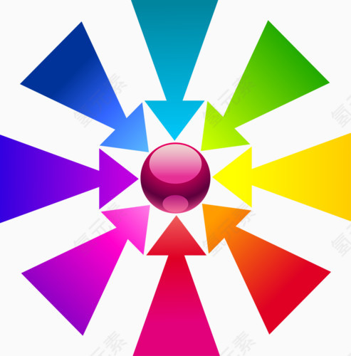 不规则彩色箭头