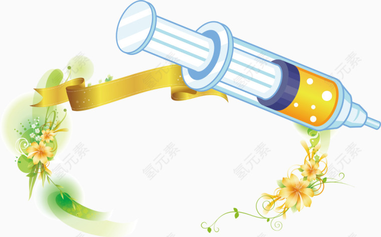 注射器护士节边框矢量素材元素