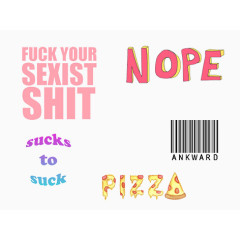 矢量卡通标签条形码披萨