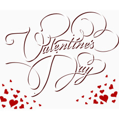 红色心形不规则字母图案