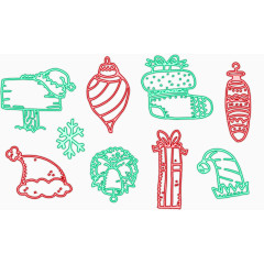 矢量霓虹圣诞元素