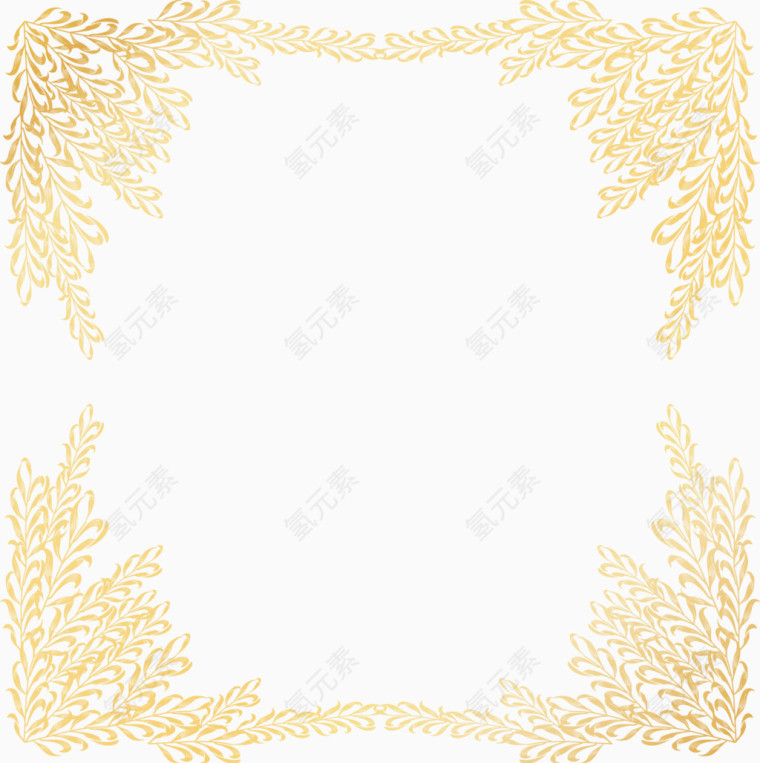 矢量手绘麦穗边框