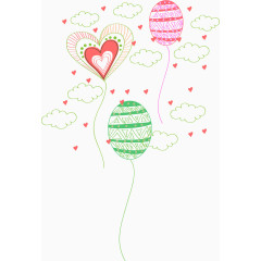 童趣爱心手绘矢量素材