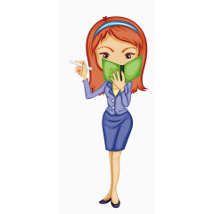 矢量彩色卡通美女教师